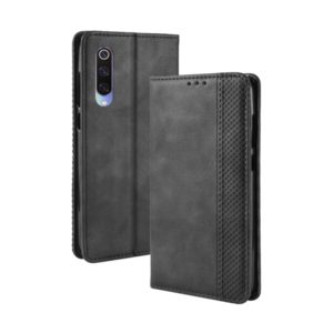 Magnetic Buckle Retro Texture Horizontal Flip Leather Case for Xiaomi Mi 9, with Holder & Card Slots & Wallet(Black) (OEM)