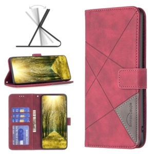 For Sony Xperia 10 III BF05 Magnetic Buckle Rhombus Texture Leather Phone Case(Red) (OEM)