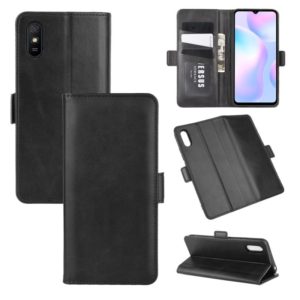 For Xiaomi Redmi 9A Dual-side Magnetic Buckle Horizontal Flip Leather Case with Holder & Card Slots & Wallet(Black) (OEM)