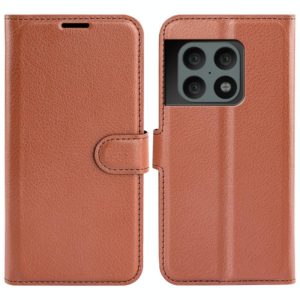 For OnePlus 10 Pro 5G Litchi Texture Horizontal Flip Protective Case with Holder & Card Slots & Wallet(Brown) (OEM)