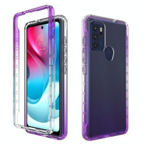 For Motorola Moto G60S High Transparency Two-color Gradual Change Phone Case(Purple) (OEM)
