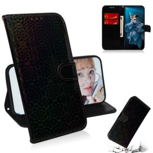 For Huawei Honor 20 Solid Color Colorful Magnetic Buckle Horizontal Flip PU Leather Case with Holder & Card Slots & Wallet & Lanyard(Black) (OEM)