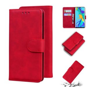 For Huawei P30 Pro Skin Feel Pure Color Flip Leather Phone Case(Red) (OEM)