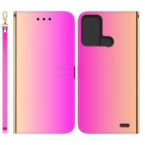 For ZTE Blade A52 Imitated Mirror Surface Horizontal Flip Leather Phone Case(Gradient Color) (OEM)