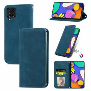For Samsung Galaxy F62 Retro Skin Feel Business Magnetic Horizontal Flip Leather Case With Holder & Card Slots & Wallet & Photo Frame(Blue) (OEM)