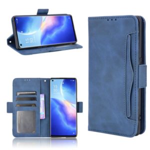 For OPPO Reno5 Pro+ 5G / Find X3 Neo Skin Feel Calf Pattern Horizontal Flip Leather Case with Holder & Card Slots & Photo Frame(Blue) (OEM)
