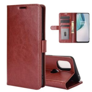 For OnePlus Nord N10 5G R64 Texture Single Horizontal Flip Protective Case with Holder & Card Slots & Wallet& Photo Frame(Brown) (OEM)