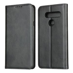 For LG V40 ThinQ Calf Texture Magnetic Horizontal Flip Leather Case with Holder & Card Slots & Wallet(Black) (OEM)
