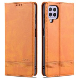 For Samsung Galaxy A22 4G AZNS Magnetic Calf Texture Horizontal Flip Leather Case with Card Slots & Holder & Wallet(Light Brown) (AZNS) (OEM)