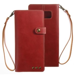 For Galaxy Note 8 Retro Crazy Horse Texture Horizontal Flip Leather Case with Card Slots & Wallet & Lanyard (Red) (OEM)