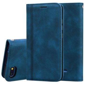 For Xiaomi Redmi 6A Frosted Business Magnetic Horizontal Flip PU Leather Case with Holder & Card Slot & Lanyard(Blue) (OEM)