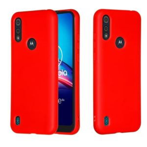 For Motorola Moto E6s (2020) Pure Color Liquid Silicone Shockproof Full Coverage Protective Case(Red) (OEM)