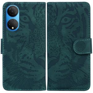 For Honor X7 Tiger Embossing Pattern Horizontal Flip Leather Phone Case(Green) (OEM)