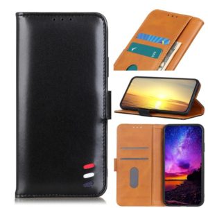 For OnePlus 9R 3-Color Pearl Texture Magnetic Buckle Horizontal Flip PU Leather Case with Card Slots & Wallet & Holder(Black) (OEM)