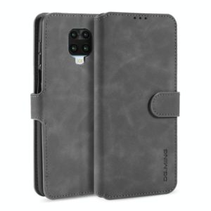 For Xiaomi Redmi Note 9S DG.MING Retro Oil Side Horizontal Flip Case with Holder & Card Slots & Wallet(Grey) (DG.MING) (OEM)