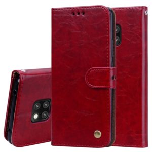 Business Style Oil Wax Texture Horizontal Flip Leather Case for Huawei Mate 20 Pro, with Holder & Card Slots & Wallet (Red) (OEM)