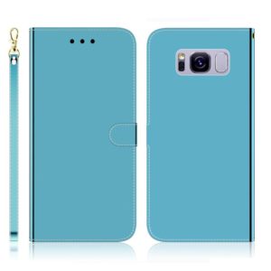 For Galaxy S8 Imitated Mirror Surface Horizontal Flip Leather Case with Holder & Card Slots & Wallet & Lanyard(Blue) (OEM)