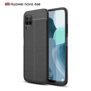 For Huawei Nova 6 SE Litchi Texture TPU Shockproof Case(Black) (OEM)