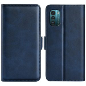 For Nokia G11/G21 Dual-side Magnetic Buckle Leather Phone Case(Dark Blue) (OEM)