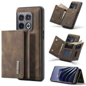 For OnePlus 10 Pro DG.MING M1 Series 3-Fold Multi Card Wallet + Magnetic Phone Case(Coffee) (DG.MING) (OEM)