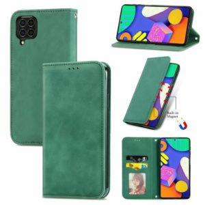 For Samsung Galaxy F62 Retro Skin Feel Business Magnetic Horizontal Flip Leather Case With Holder & Card Slots & Wallet & Photo Frame(Green) (OEM)