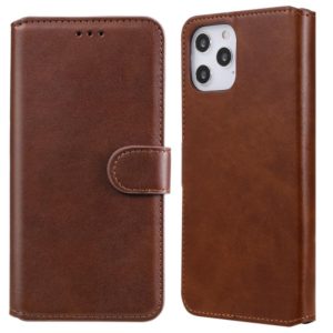 For iPhone 12 Pro Max Classic Calf Texture PU + TPU Horizontal Flip Leather Case, with Holder & Card Slots & Wallet(Brown) (OEM)
