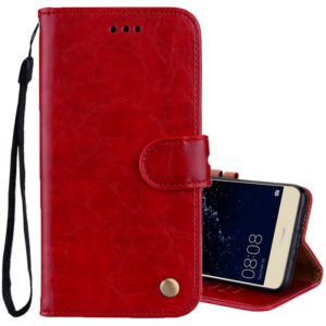 For Huawei P10 Lite Business Style Oil Wax Texture Horizontal Flip Leather Case with Holder & Card Slots & Wallet (Red) (OEM)