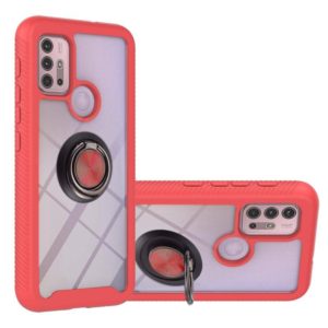 For Motorola Moto G30 / G10 / G10 Power Starry Sky Solid Color Series Shockproof PC + TPU Protective Case with Ring Holder & Magnetic Function(Red) (OEM)