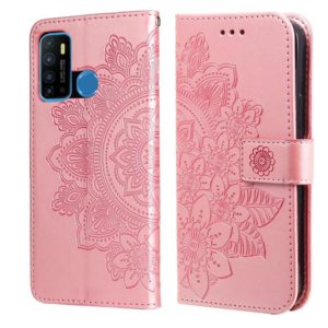 7-petal Flowers Embossing Pattern Horizontal Flip PU Leather Case with Holder & Card Slots & Wallet & Photo Frame For Infinix Hot 9 / Note 7 Lite / X655C(Rose Gold) (OEM)