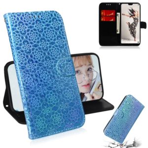 For Huawei P20 Pro Solid Color Colorful Magnetic Buckle Horizontal Flip PU Leather Case with Holder & Card Slots & Wallet & Lanyard(Blue) (OEM)