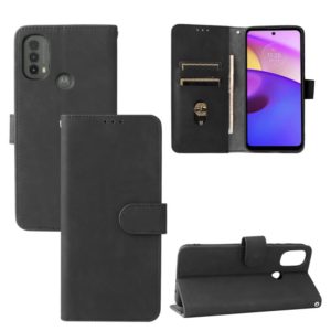 For Motorola Moto E20 / E30 / E40 Skin Feel Magnetic Horizontal Flip Phone Leather Case with Holder & Card Slots & Wallet(Black) (OEM)