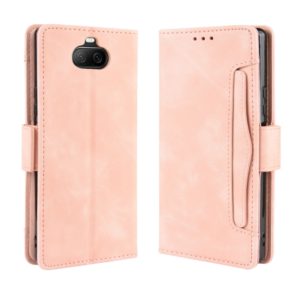 For Sony Xperia 8 Wallet Style Skin Feel Calf Pattern Leather Case with Separate Card Slot(Pink) (OEM)