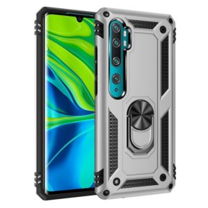For Xiaomi Mi CC9 Pro Armor Shockproof TPU + PC Protective Case with 360 Degree Rotation Holder(Silver) (OEM)