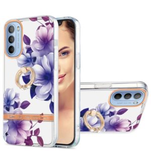 For Motorola Moto G31 / G41 Ring IMD Flowers TPU Phone Case(Purple Begonia) (OEM)