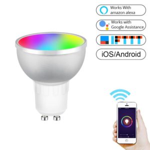 GU10 5W RGB Dimming WIFI Smart LED Light Bulb Energy Saving Light (Colorful Light) (OEM)