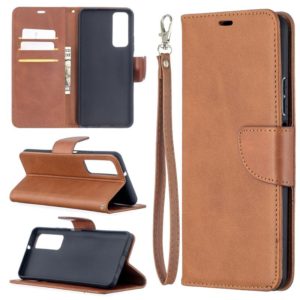 For Huawei P smart 2021 / Y7a Retro Lambskin Texture Pure Color Horizontal Flip PU Leather Case with Holder & Card Slots & Wallet & Lanyard(Brown) (OEM)