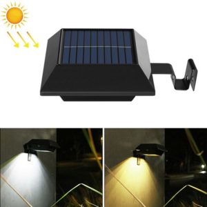 12 LED Solar Outdoor Railing Stair Square Wall Light(Black Shell-Warm Light) (OEM)