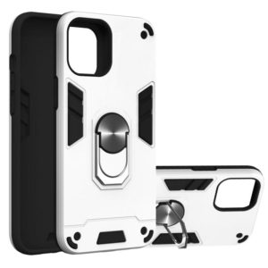 For iPhone 12 Pro Max 2 in 1 Armour Series PC + TPU Protective Case with Ring Holder(Silver) (OEM)