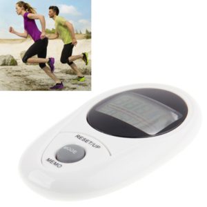 3D All Dimensional Waterproof Multifunction Digital Electronic Pedometer Step Counter(White) (OEM)