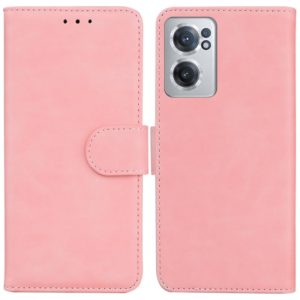 For OnePlus Nord CE 2 5G Skin Feel Pure Color Flip Leather Phone Case(Pink) (OEM)