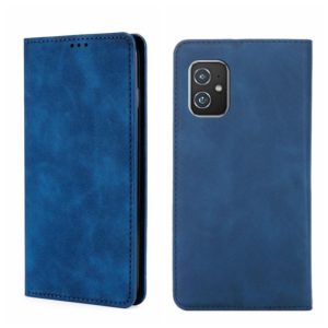 For Asus Zenfone 8 Skin Feel Magnetic Flip Leather Phone Case(Blue) (OEM)