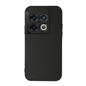 For OnePlus 10 Pro Accurate Hole Carbon Fiber Texture PU Phone Case(Black) (OEM)
