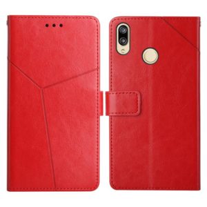 For Huawei P20 Lite Y Stitching Horizontal Flip Leather Phone Case with Holder & Card Slots & Wallet & Photo Frame(Red) (OEM)