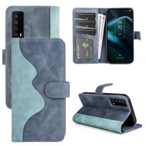 For TCL Stylus 5G Stitching Horizontal Flip Leather Phone Case(Blue) (OEM)