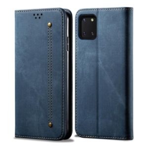 For Galaxy Note10 Lite / M60s / A81 Denim Texture Casual Style Horizontal Flip Leather Case with Holder & Card Slots & Wallet(Blue) (OEM)