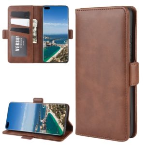 For Huawei P40 Pro+ Dual-side Magnetic Buckle Horizontal Flip Leather Case with Holder & Card Slots & Wallet(Brown) (OEM)