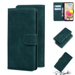 For LG K42 Skin Feel Pure Color Flip Leather Phone Case(Green) (OEM)