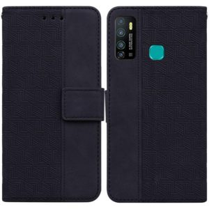For Tecno Camon 15 Geometric Embossed Leather Phone Case(Black) (OEM)