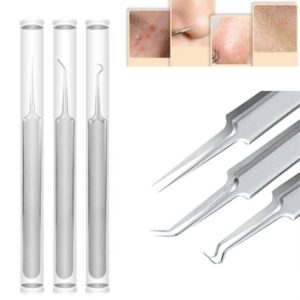 5pcs /Set Acne Needle Stainless Steel Acne Clamp Squeeze Acne Blackhead Tool (OEM)