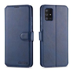 For Samsung Galaxy A51 AZNS Calf Texture Horizontal Flip Leather Case, with Holder & Card Slots & Wallet & Photo Frame(Blue) (AZNS) (OEM)